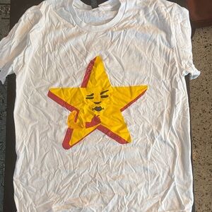 Hardee’s Rizzler White Short-Sleeve Tee with Yellow Star Graphic